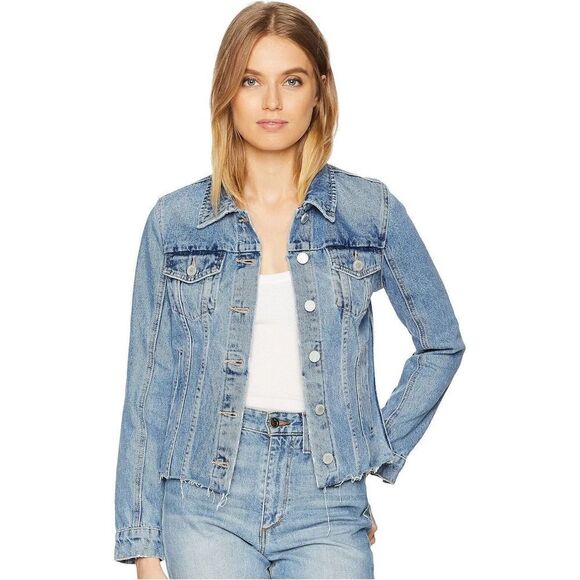 Blank NYC Fitted Raw Hem Denim Jacket In Traffic Jam Size XS - Picture 9 of 9